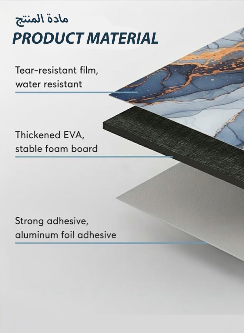 توشيونيكس ورق جدران رخامي أبيض لاصق ذاتي مقاوم للماء للجدران وأسطح العمل - لمسة نهائية غير لامعة - 120 × 300 سم - Image 4